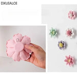 décoration murale fleur céramique moderne vert rose blanc violet feuilles adhésif salon chambre