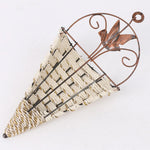 panier suspendu tressé marron artisanal métallique décoration murale rustic