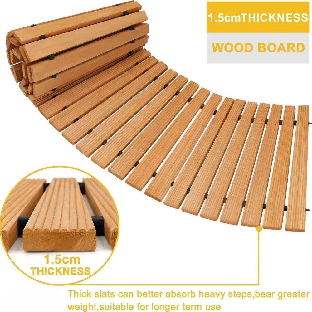 allée jardin bois clair rustique naturelle extérieure résistante intempéries facile installerrollable