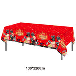 chemin table étoiles rouge jaune nappe festive anniversaire mariage décoration table serviettes motifs étoiles