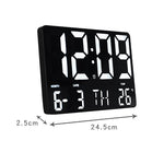 horloge murale numérique moderne LED noir blanc température date alarme télécommande