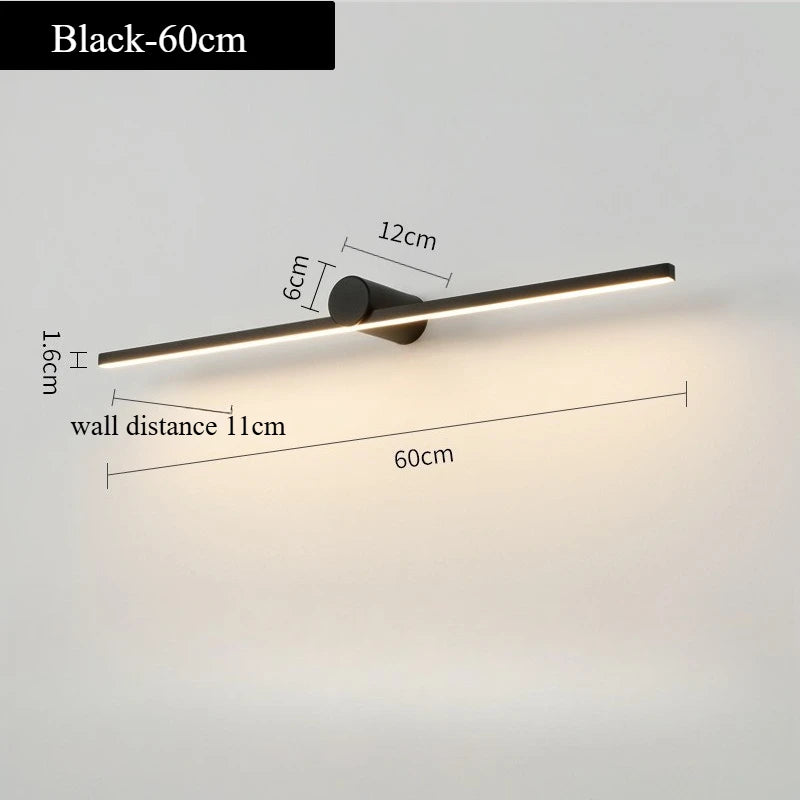 lampe murale moderne noire fixée mur led lisse 249 2000 lumens