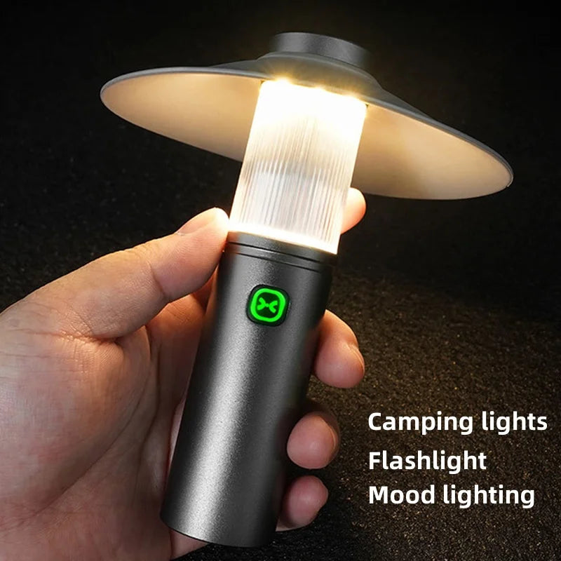 lampe camping led rechargeable étanche aimant crochet portable moderne gris métallique abs cale six