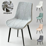housse chaise moderne jacquard motif feuilles gris clair protection siège banquet mariage