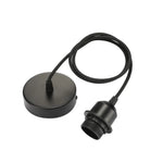 suspension lumineuse moderne blanc noir corps métal câble rond lisse