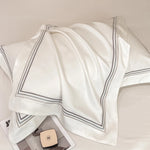ensemble literie blanc rayures gris moderne zippé king size pièces ultra doux