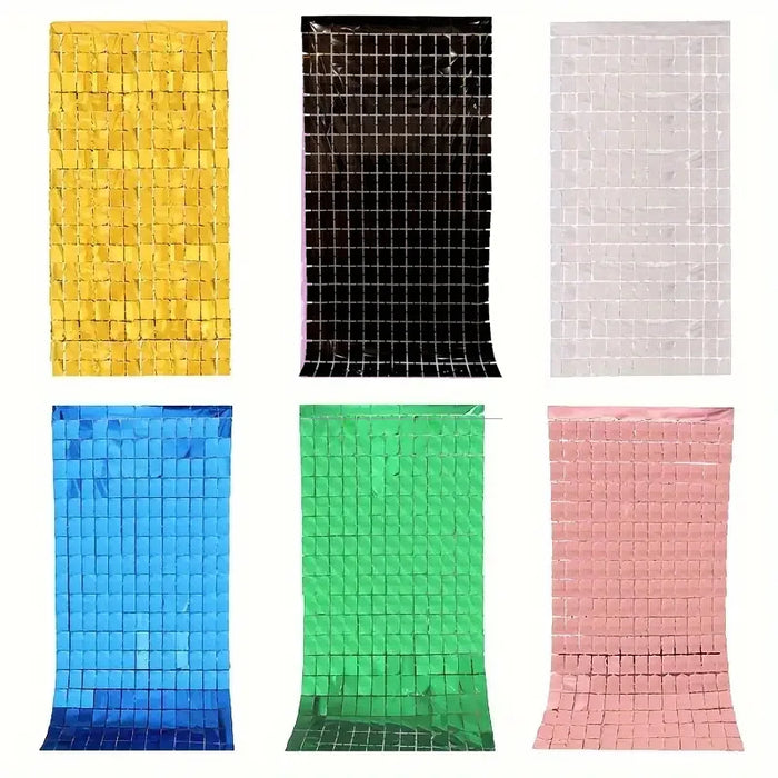 Rideau de pluie noir et argent 1x2m pour décoration murale événementielle