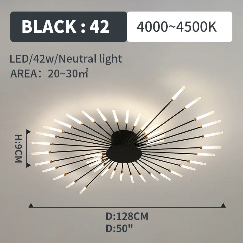 plafonnier moderne led or noir lumineux éclairage intérieur chambre salon enfants