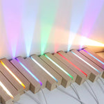 veilleuse led bois clair base acrylique transparente interrupteur usb décoration moderne minimaliste