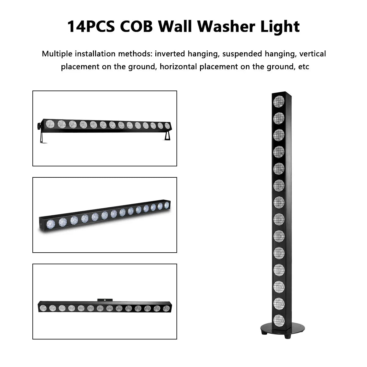 lampe murale led noir effet scène moderne autonome flux lumineux puissante certification