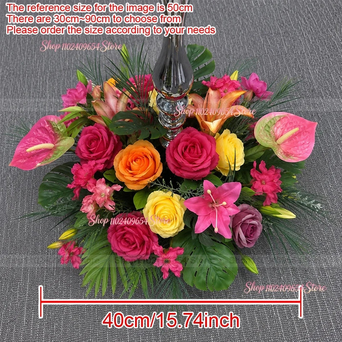Bouquet fleurs artificielles roses jaunes modernes décoration extérieure mariage anniversaire événements