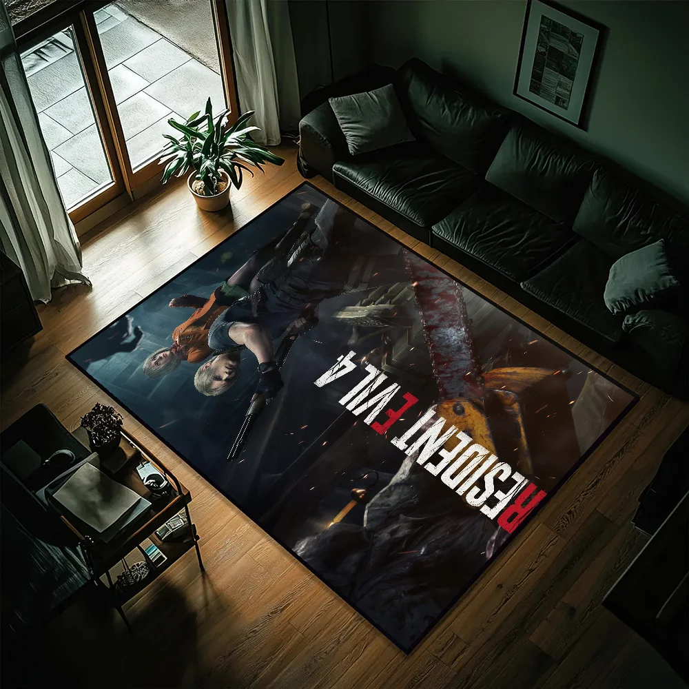 tapis resident evil multicolore antidérapant illustration post apocalyptique personnages armés
