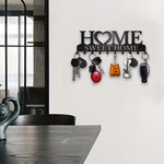 porte clés mural moderne lettres dorées motif Sweet cœur noir 10 crochets inoxydable