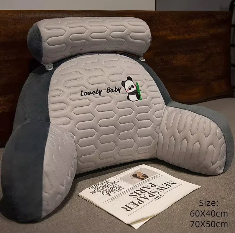 oreiller lecture concave polyester coton imprimé animaux motifs géométriques gris bleu jaune vert moderne