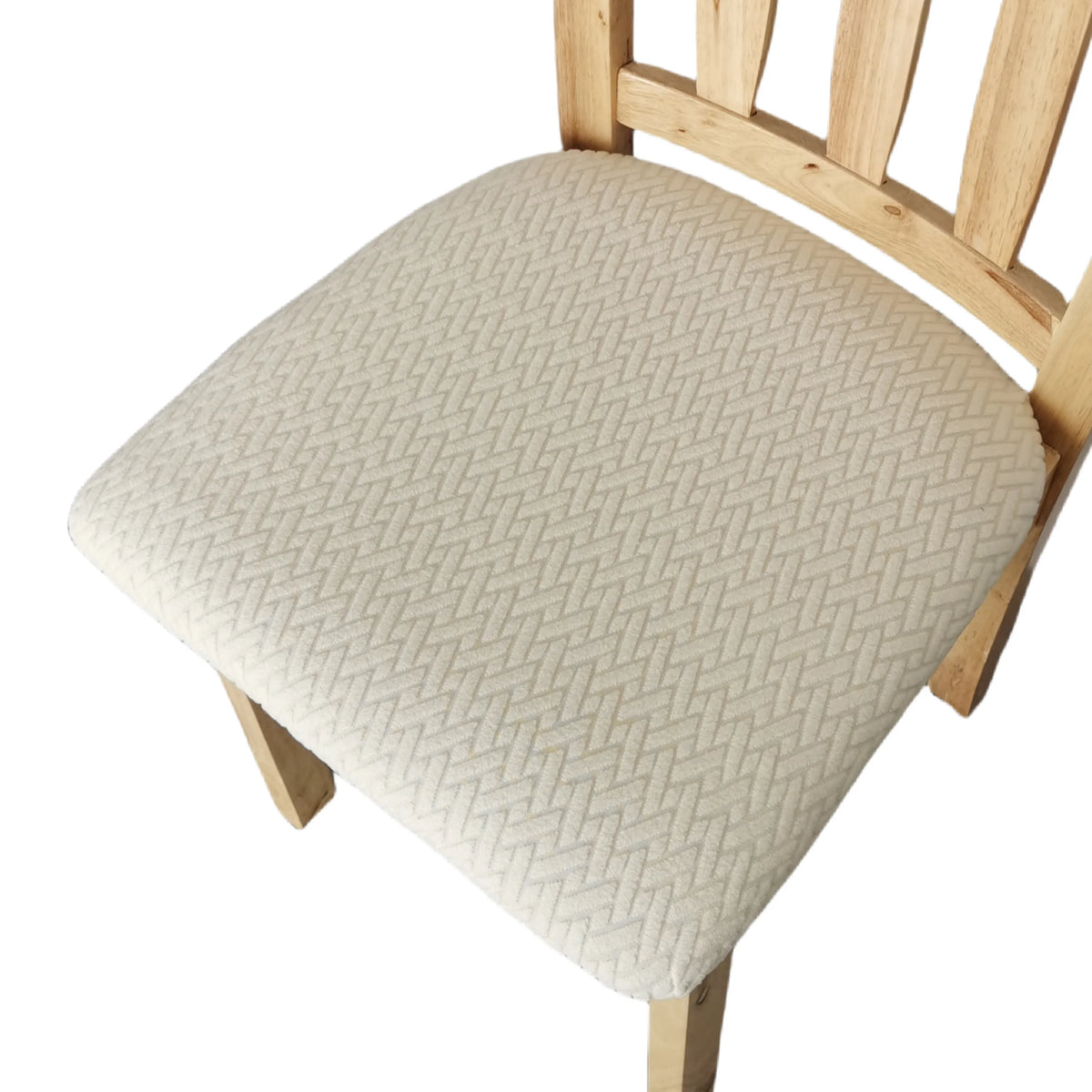 housse siège chaise beige chevrons texturé moderne élastique polyester Jacquard minimaliste
