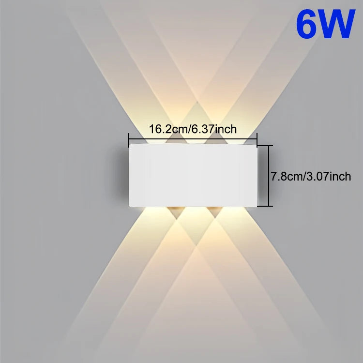 applique murale led moderne blanc rayures diagonales ip65 10w 26cm 78cm chambre salonextérieur