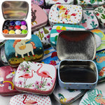 boîtes métal réutilisables multicolores motifs animaux vintage aimants 6x4x2cm