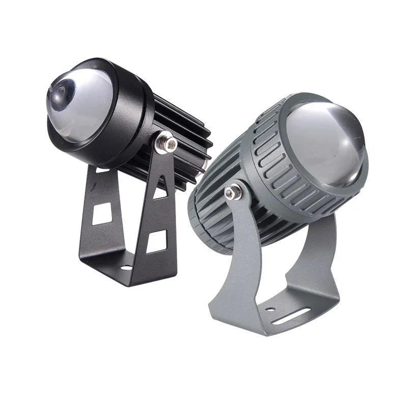 projecteur led extérieur 10w noir gris ip65 moderne tringle fixation lumière blanche froide verte