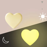 veilleuse nuit led blanc jaune rose coeurs moderne minimaliste adhésif économique flux lumineux