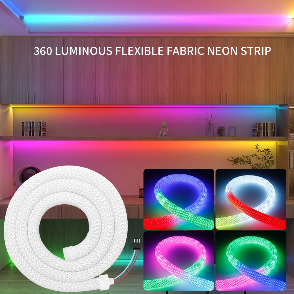 ruban néon flexible multicolore réticulé intelligent ip67 contrôleur télécommande led moderne