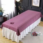 drap massage rayures horizontales blanc rose bleu gris marron moderne coton polyester adultes lit