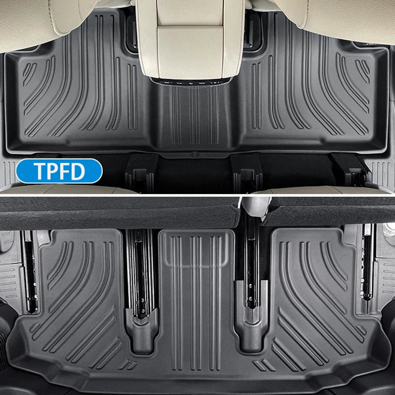 tapis sol voiture toyota highlander 2020 2026 noir rayures horizontales clips all weather full