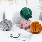 coussin décoratif rond peluche doux nœud décoration lit chambre enfant