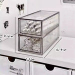 boîtes rangement acrylique transparentes empilables stationnerie cosmétiques maquillage moderne minimaliste respectueux environnement