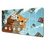 tapis jeu playmat chat épée cartes géométrique orange noir rouge illustration animateur