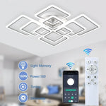 plafonnier led moderne minimaliste blanc carrés superposés éclairage quotidien télécommande application mobile