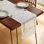nappe table dentelle florale transparente noir blanche beige décoration champêtre vintage assises dîner réception