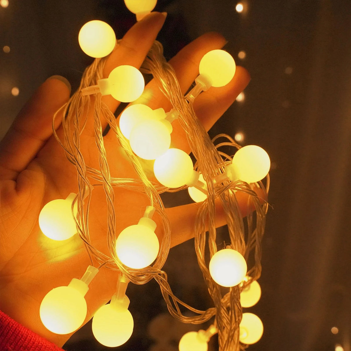 guirlande lumineuse led boules blanches multicolores décoration jardin mariage noël batterie usb clips fixation