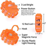 lampe sécurité orange clignotante led batterie rechargeable crochet urgence signalisation route