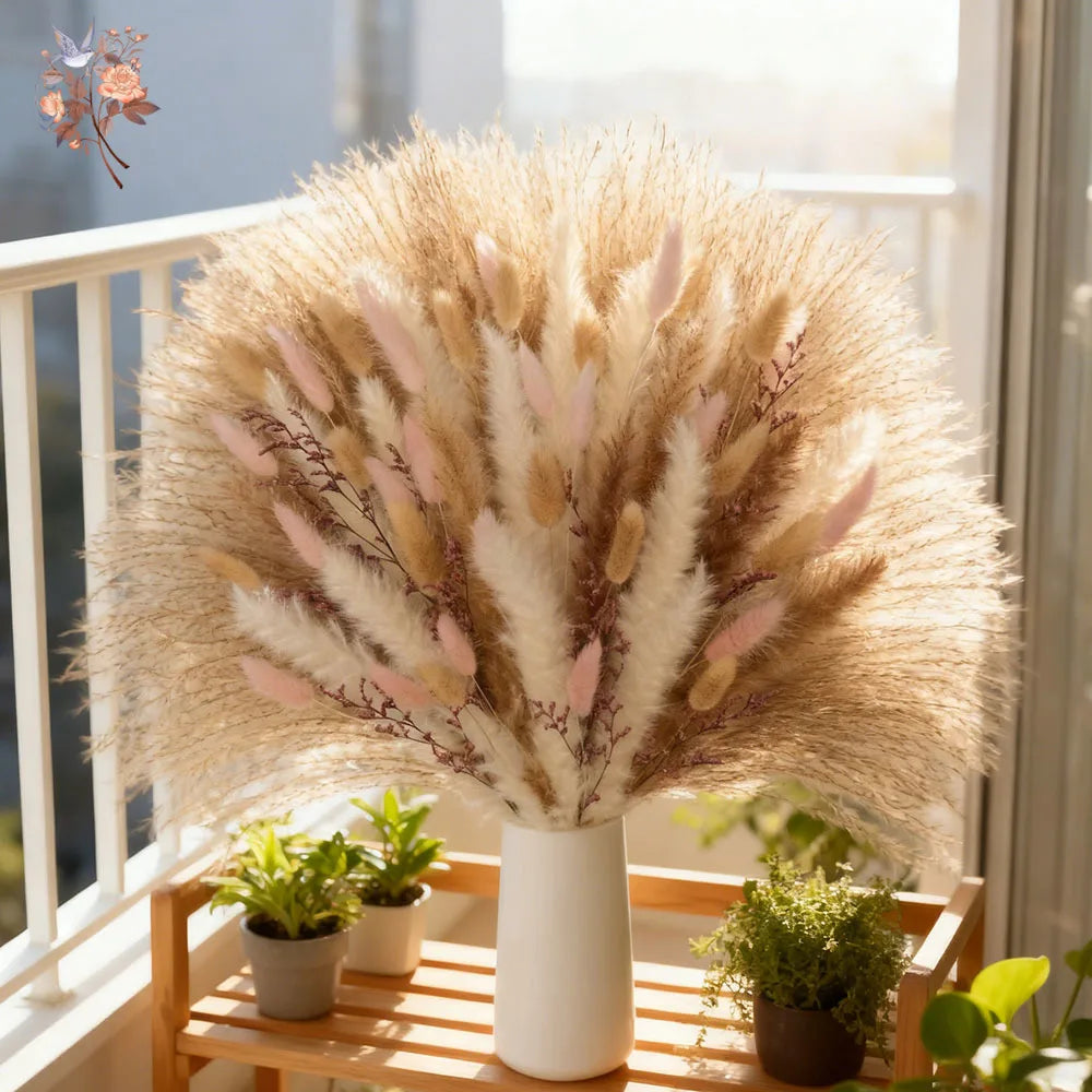 bouquet fleurs séchées naturel décoration intérieure anniversaire baby shower mariage casa pendaison crémaillère