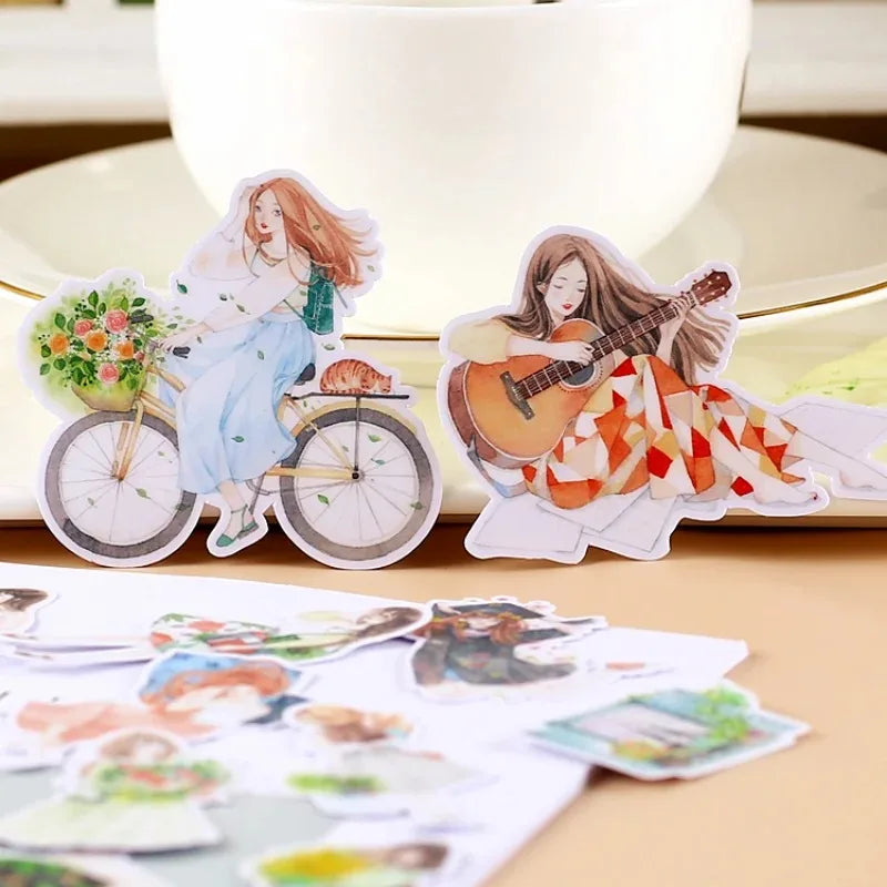 autocollants multicolores cartoon adhésifs illustrations personnes situations décoration albums photo bricolage artisanal enfants