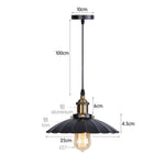 suspension industrielle vintage métal noir ampoule e27 salon chambre hallhôtel led echangée