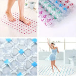 tapis bain antidérapant transparent points colorés adhésifs moderne minimaliste enfants salle bains