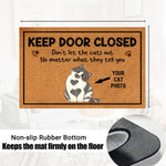 tapis porte personnalisé chat antidérapant imprimé marron blanc gris