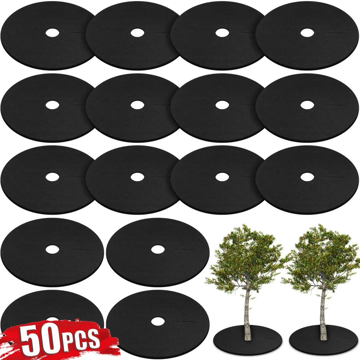 anneaux couverture arbre non tissés protection sol noir matière respirante outil jardin écologique pratique
