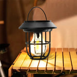 lampe solaire led murale vintage cage métallique verre opalin noir filament decoration extérieur ip65