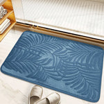 tapis bain doux feuilles fougère relief moderne vert gris polyester