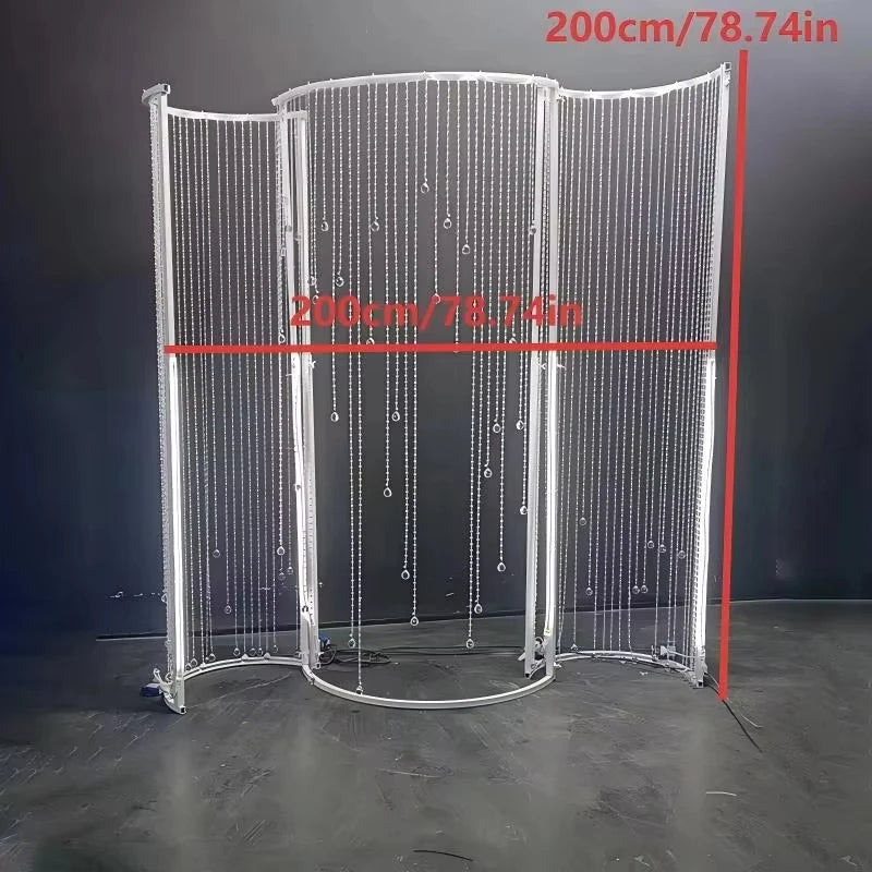 structure décorative arche cristal argenté blanc élégante festivité romantique supports chaînes tissu semi transparent