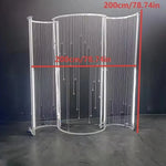 structure décorative arche cristal argenté blanc élégante festivité romantique supports chaînes tissu semi transparent