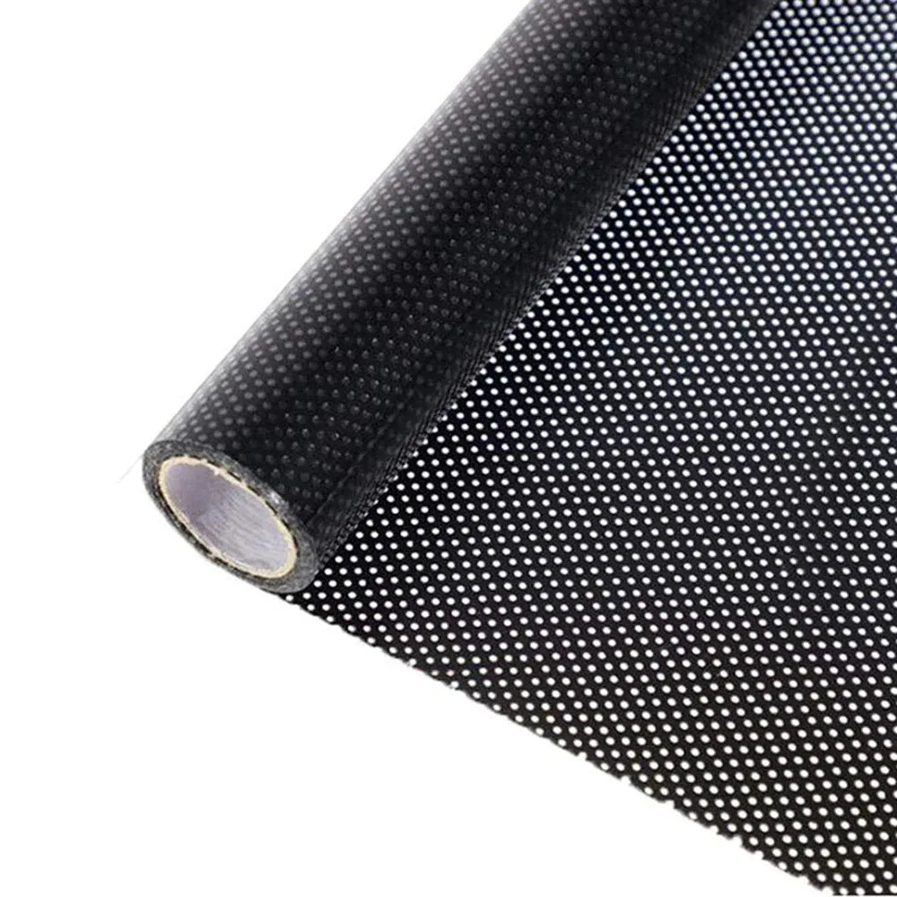 rideau adhésif perforé noir blanc moderne accroissement statique pvc opaque petits points