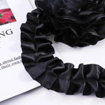 ruban plissé satiné largeur pouces polyester couleur unie rouge blanc noir rose clair decoration