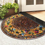 tapis d'entrée multicolore moderne mosaïque motifs floraux antidérapant résistant salissuresextérieur salon