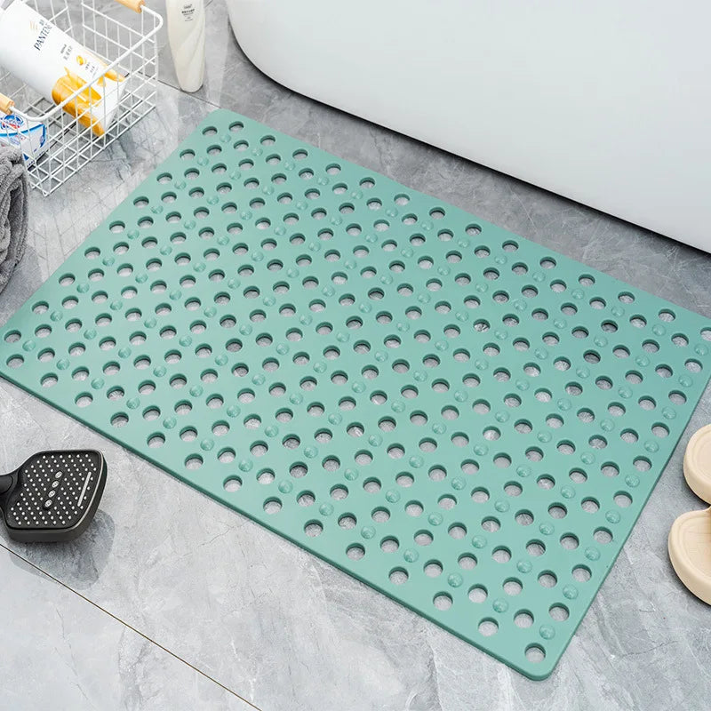 tapis douche antidérapant vert clair ventouses salle bain drainage rapide
