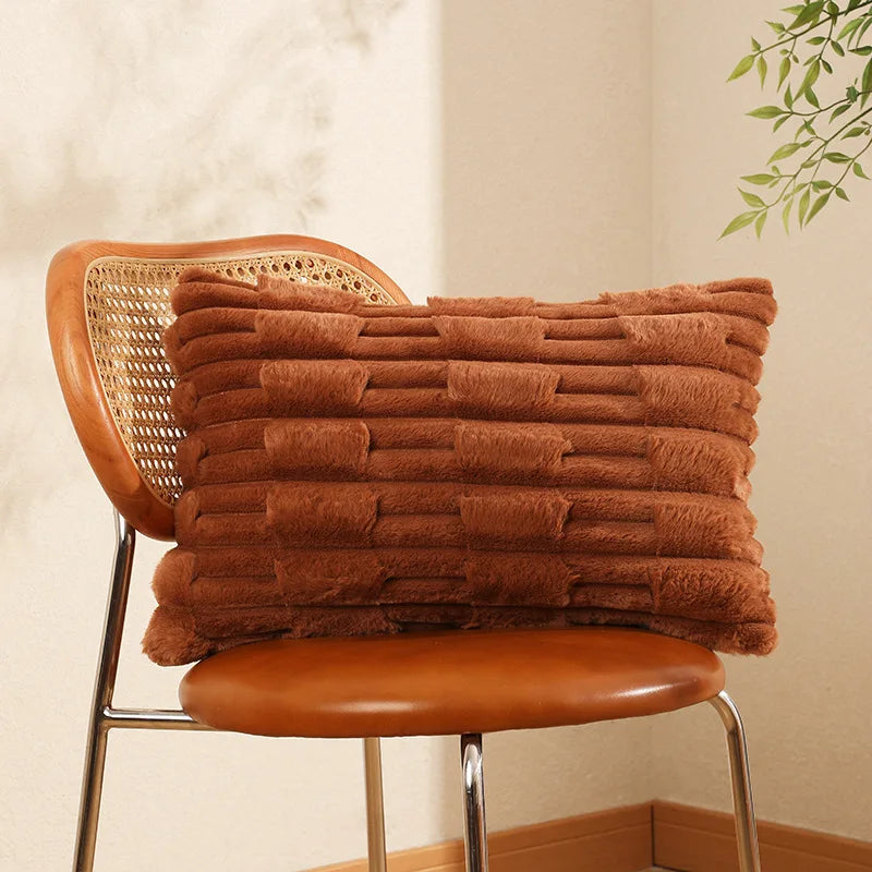 housse coussin velours orange moderne franges tissu polyester coton carré décoration intérieur voiture 30x50cm