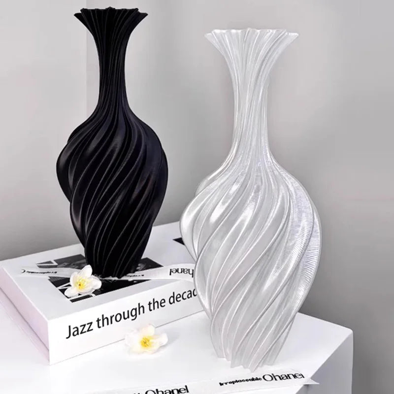 vase moderne décoration intérieure vase texturé noir fleurs artificielles calendrier cadre photo livres parfum