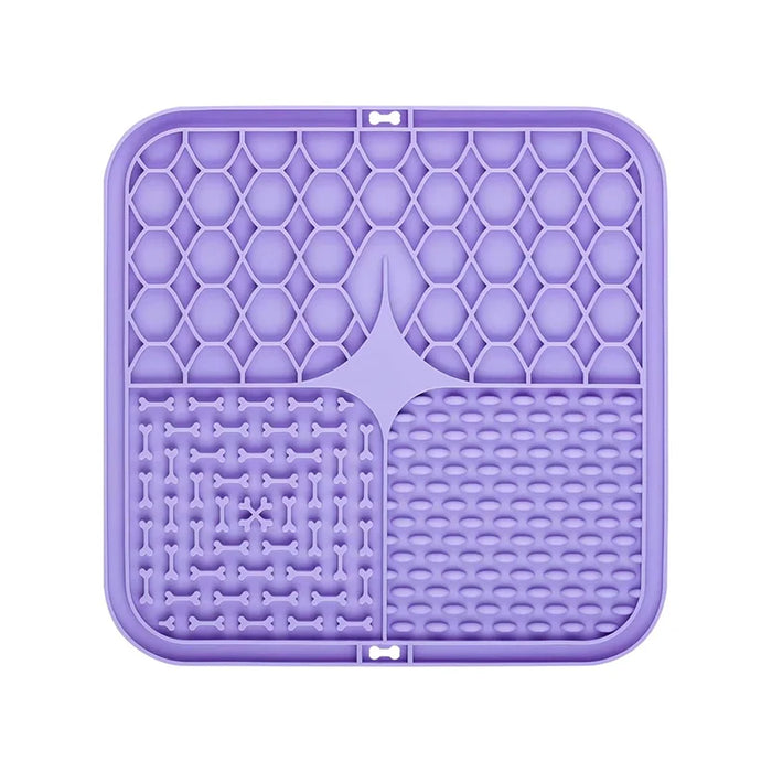 tapis silicone bulles antiétouffement lent chiens orange vert bleu violet moderne